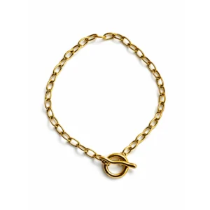 Collier Accra Melaneen doré gros maillons fermoir toggle